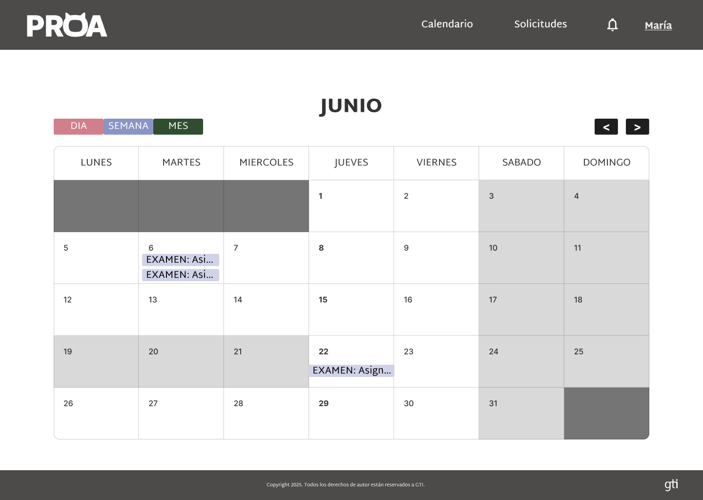 Ejemplo Calendario PROA